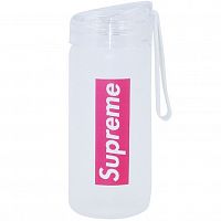 Стеклянная бутылка Supreme розовая, 400 мл